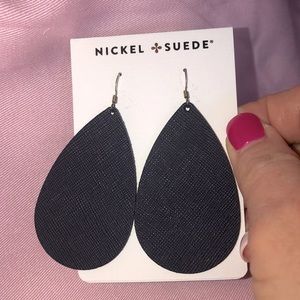 Nickel and Suede NAVY BABY Earrings